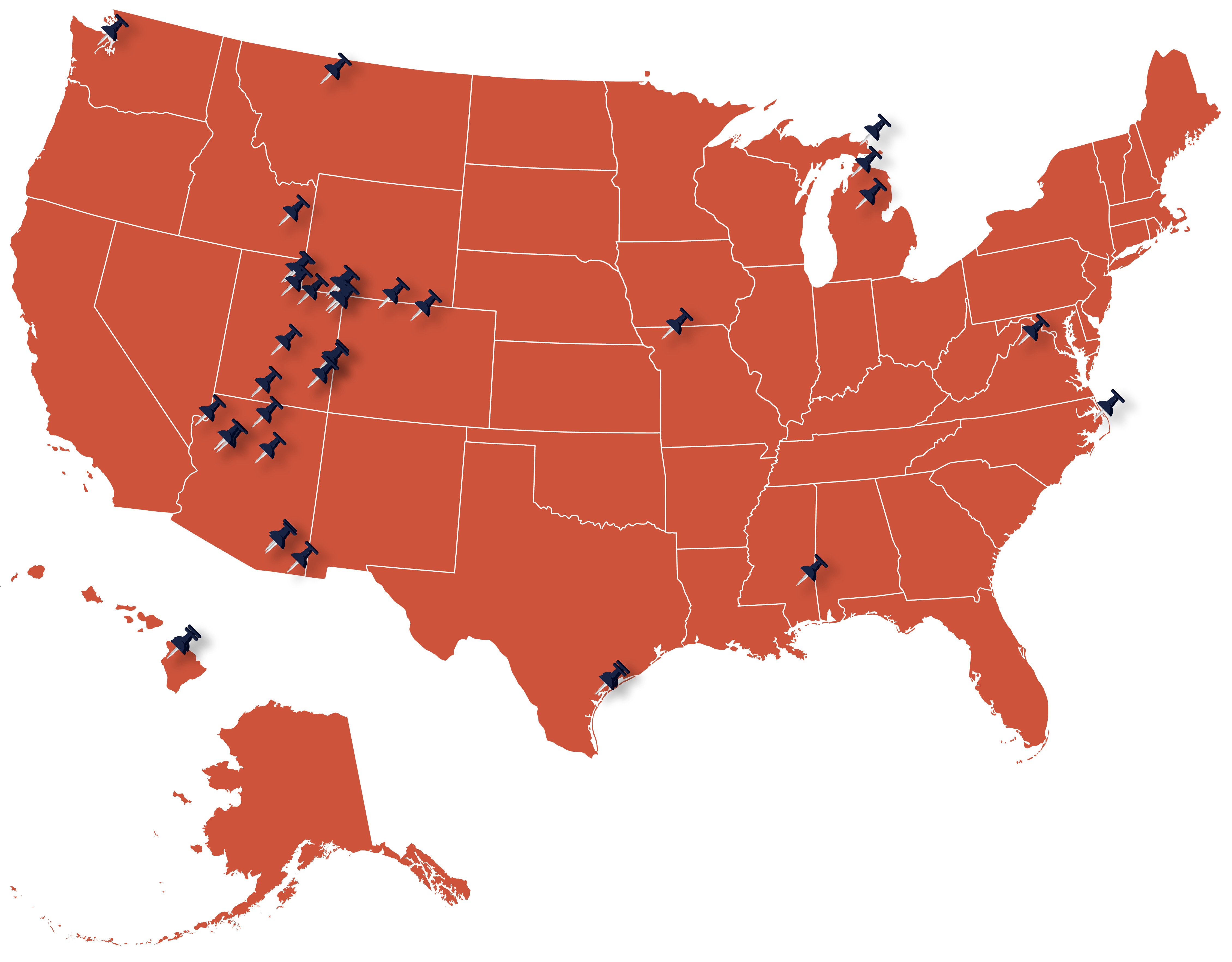 Earthdiver Client Locations Map